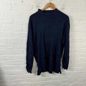 Polo Ralph Lauren Women's Mock Neck Pullover Sweatshirt Long Sleeve Blue Size L